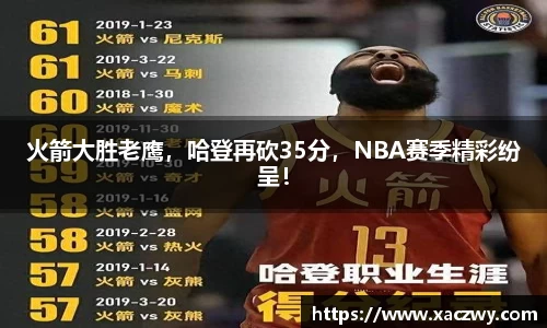 火箭大胜老鹰，哈登再砍35分，NBA赛季精彩纷呈！