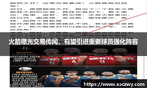 火箭曝光交易传闻，有望引进重要球员强化阵容
