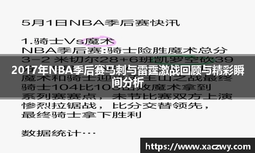 2017年NBA季后赛马刺与雷霆激战回顾与精彩瞬间分析